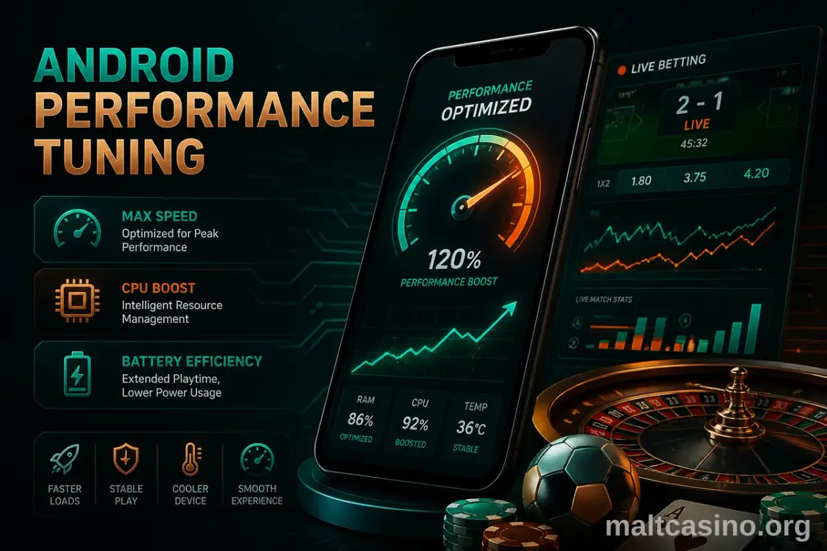 Maltcasino Android Giriş Performans Ayarları görseli